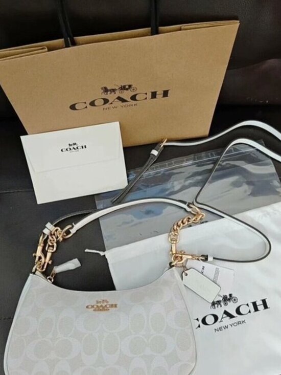 NWT Coach Teri Shoulder Bag In Signature Canvas - Picture 4 of 8